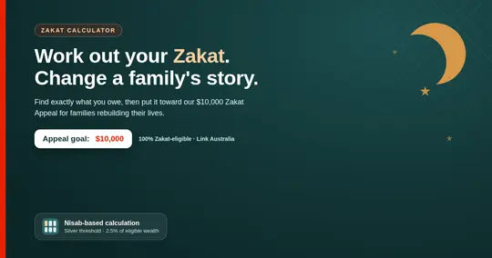 Zakat Calculator — Our $10,000 Zakat Appeal, Link Australia